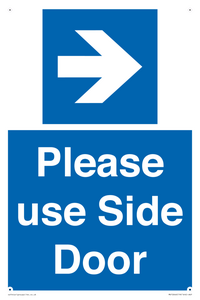 Please use Side Door (arrow Right) 